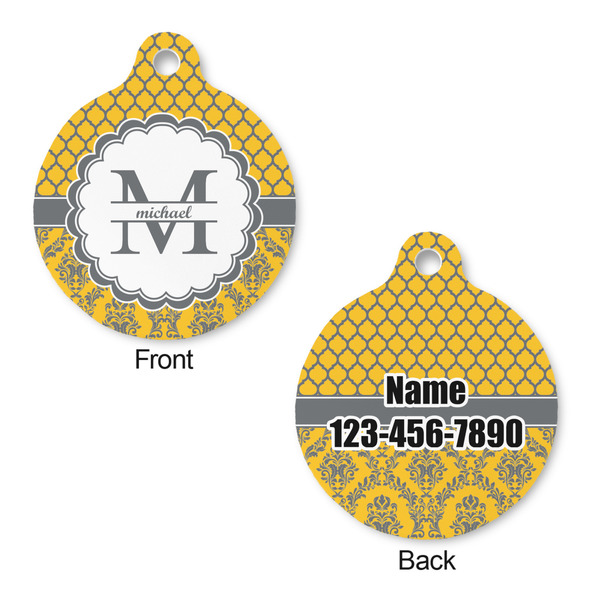 Damask & Moroccan Round Pet ID Tag - Large - Approval