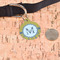 Damask & Moroccan Round Pet ID Tag - Large - In Context