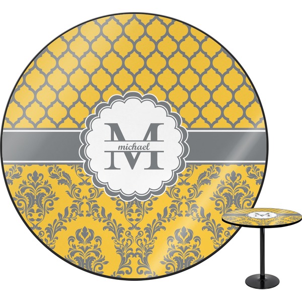 Custom Damask & Moroccan Round Table - 30" (Personalized)