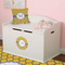 Damask & Moroccan Round Wall Decal on Toy Chest