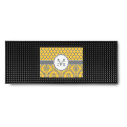 Damask & Moroccan Rubber Bar Mat (Personalized)