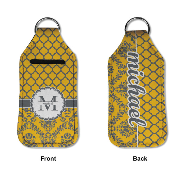 Damask & Moroccan Sanitizer Holder Keychain - Large APPROVAL (Flat)