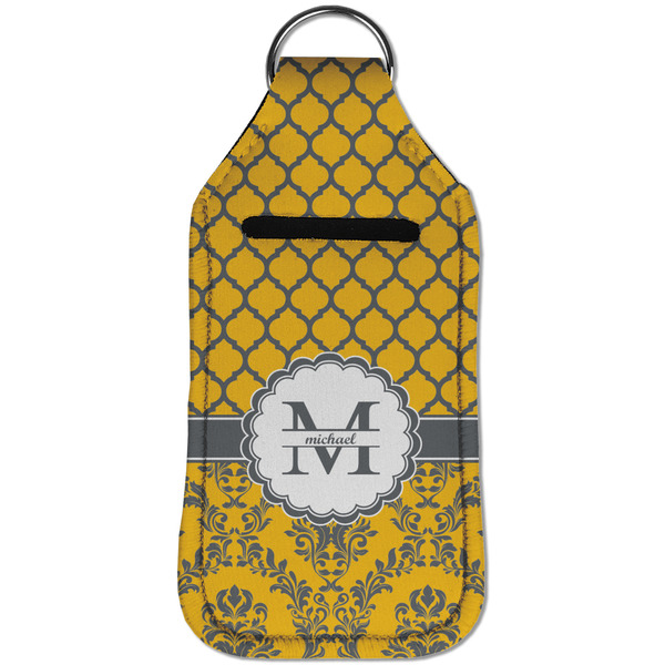 Damask & Moroccan Sanitizer Holder Keychain - Large (Front)
