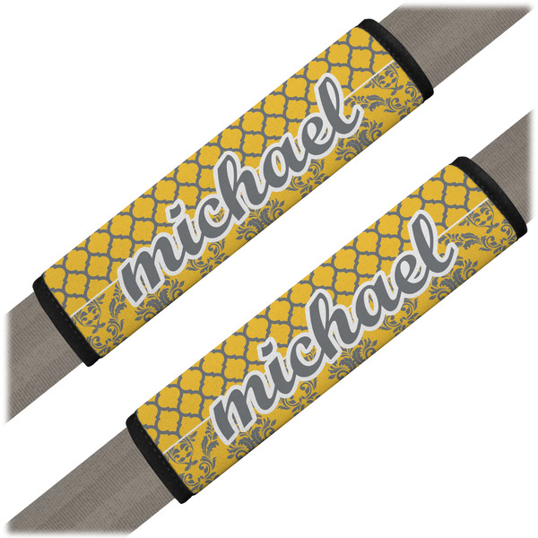 Custom Damask & Moroccan Seat Belt Covers (Set of 2) (Personalized)