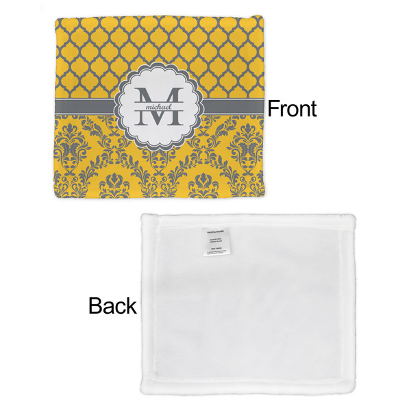 Damask & Moroccan Security Blanket - Front & White Back View