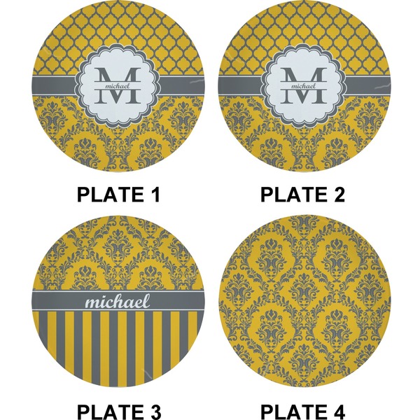 Damask & Moroccan Set of Appetizer / Dessert Plates (Approval)