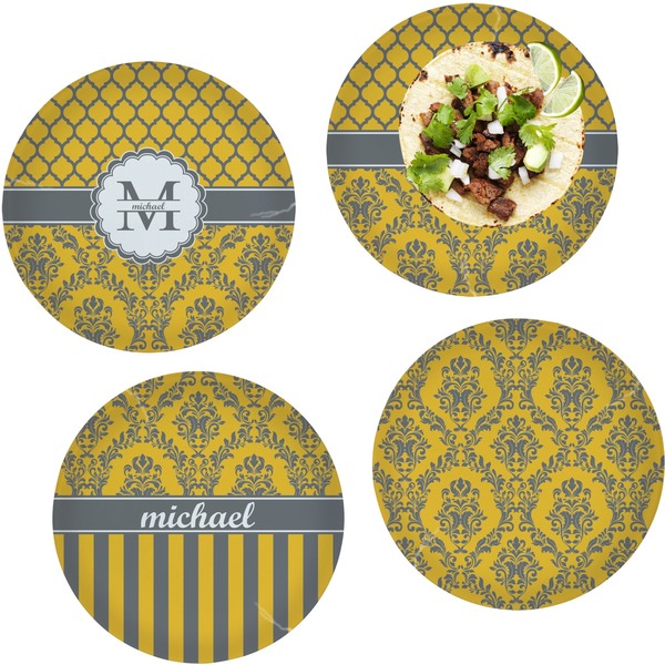 Damask & Moroccan Set of Lunch / Dinner Plates