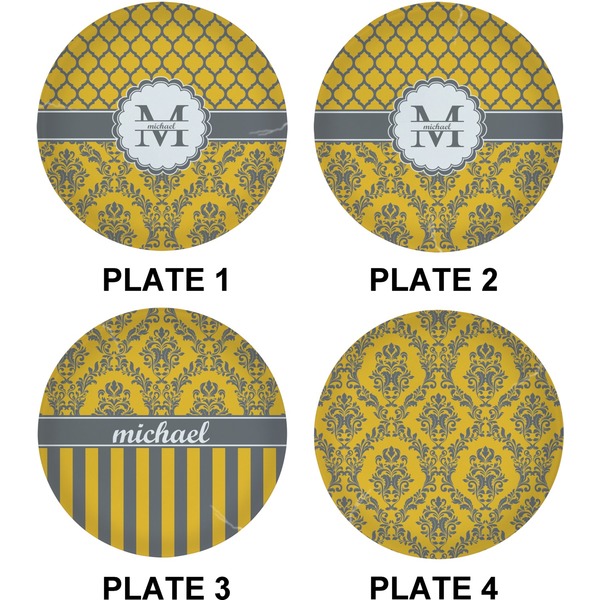 Damask & Moroccan Set of Lunch / Dinner Plates (Approval)