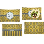 Damask & Moroccan Set of 4 Glass Rectangular Lunch / Dinner Plate (Personalized)