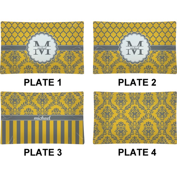 Damask & Moroccan Set of Rectangular Dinner Plates (Approval)