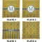 Damask & Moroccan Set of Square Dinner Plates (Approval)