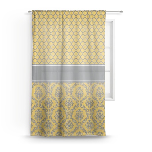 Custom Damask & Moroccan Sheer Curtain - 50"x84"