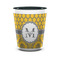 Damask & Moroccan Ceramic Shot Glass - 1.5 oz - Two Tone - Set of 4 (Personalized)