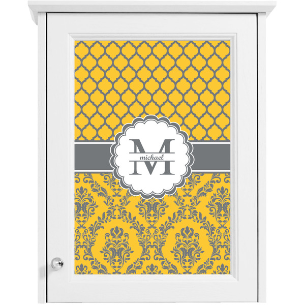 Damask & Moroccan Single White Cabinet Decal