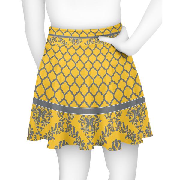Damask & Moroccan Skater Skirt - Back