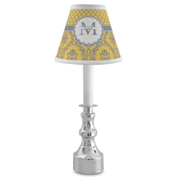 Damask & Moroccan Small Chandelier Lamp - LIFESTYLE (on candle stick)