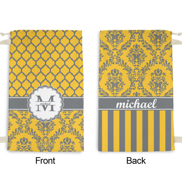 Damask & Moroccan Small Laundry Bag - Front & Back View