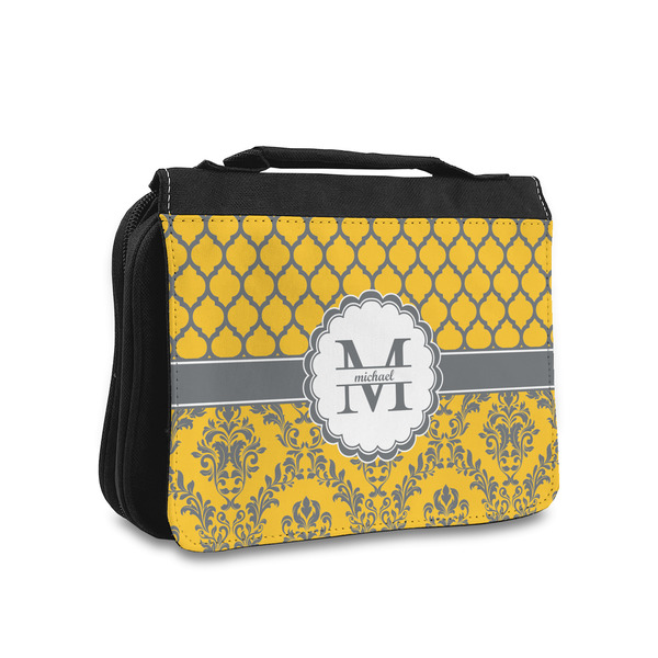 Custom Damask & Moroccan Toiletry Bag - Small (Personalized)