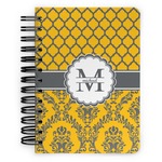 Damask & Moroccan Spiral Notebook - 5x7 w/ Name and Initial