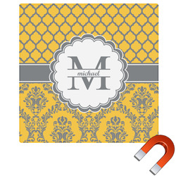 Damask & Moroccan Square Car Magnet - 10" (Personalized)