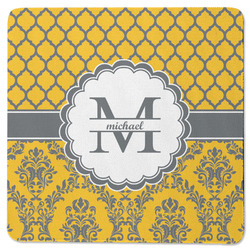Damask & Moroccan Square Rubber Backed Coaster (Personalized)