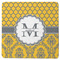 Damask & Moroccan Square Rubber Backed Coaster (Personalized)