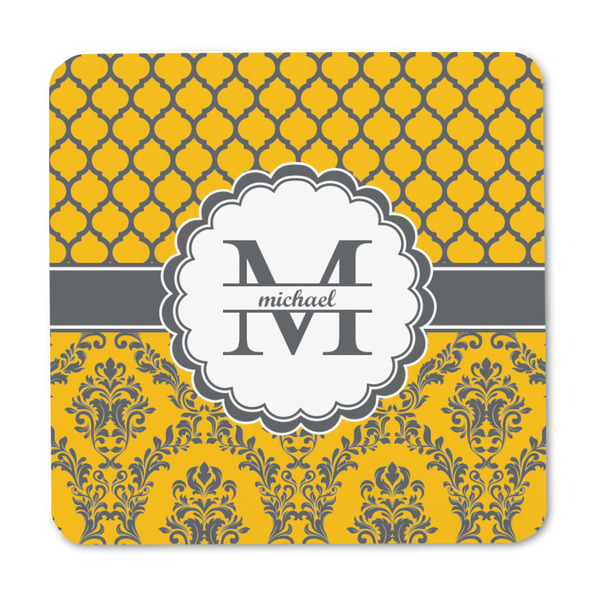 Damask & Moroccan Square Fridge Magnet - FRONT