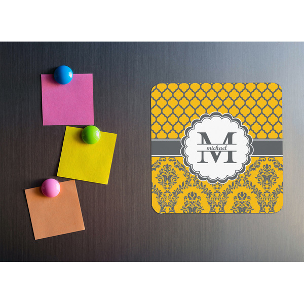 Damask & Moroccan Square Fridge Magnet - LIFESTYLE