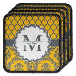 Damask & Moroccan Iron On Square Patches - Set of 4 w/ Name and Initial