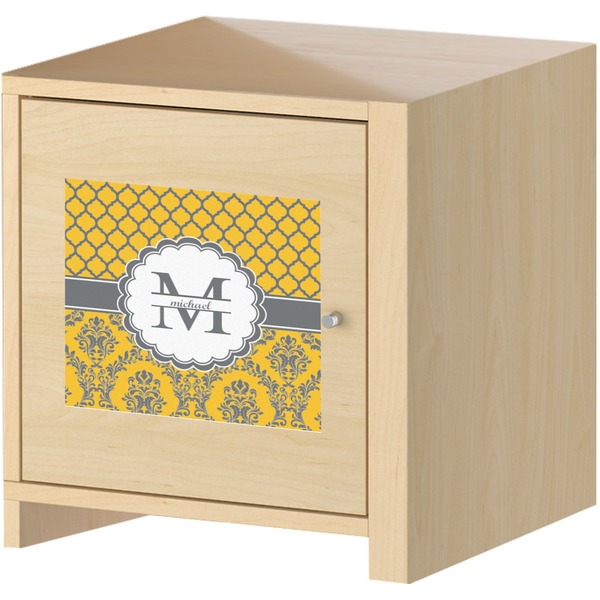 Damask & Moroccan Square Wall Decal on Wooden Cabinet