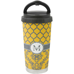 Damask & Moroccan Stainless Steel Coffee Tumbler (Personalized)