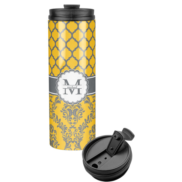 Custom Damask & Moroccan Stainless Steel Skinny Tumbler (Personalized)