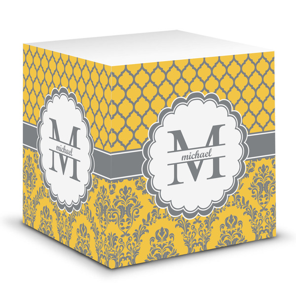 Custom Damask & Moroccan Sticky Note Cube (Personalized)