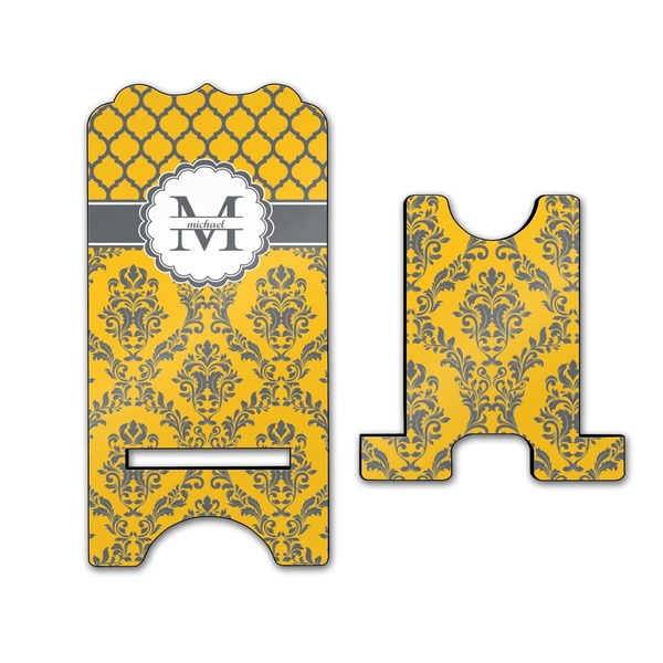 Damask & Moroccan Stylized Phone Stand - Front & Back - Large