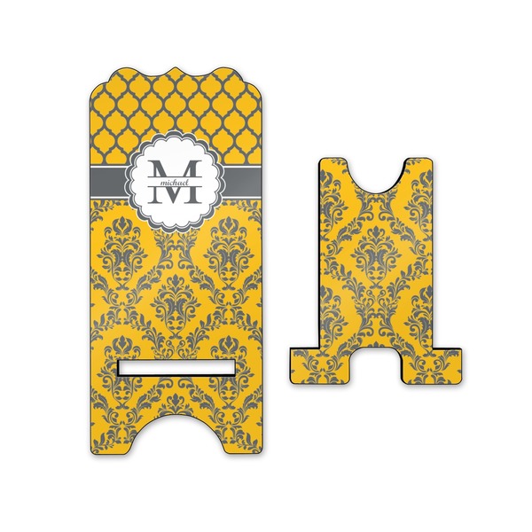 Damask & Moroccan Stylized Phone Stand - Front & Back - Small