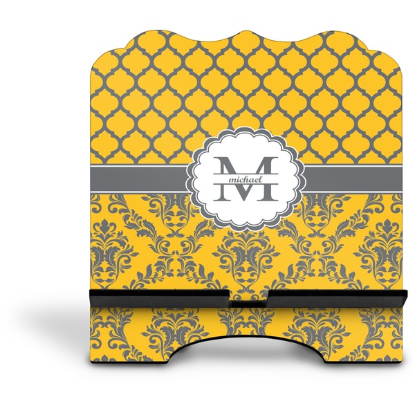 Damask & Moroccan Stylized Tablet Stand - Front without iPad