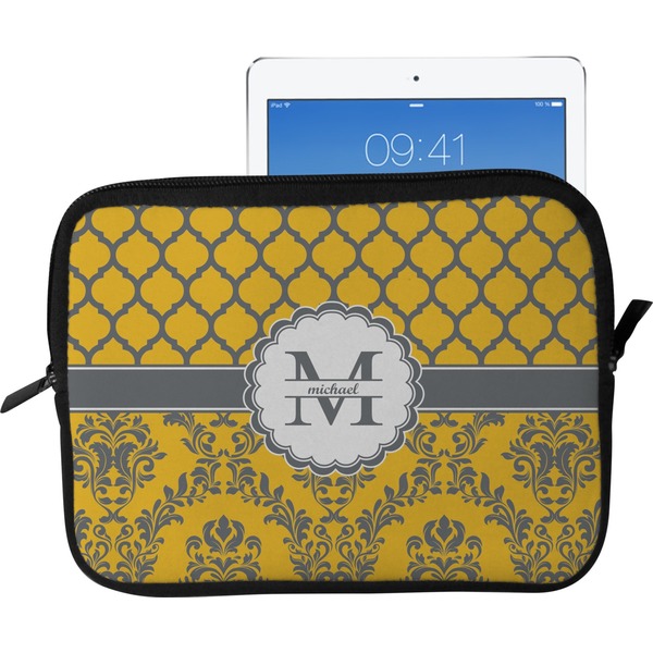 Custom Damask & Moroccan Tablet Case / Sleeve - Large (Personalized)