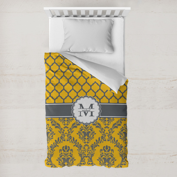 Custom Damask & Moroccan Toddler Duvet Cover w/ Name and Initial
