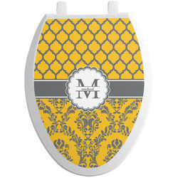 Damask & Moroccan Toilet Seat Decal - Elongated (Personalized)