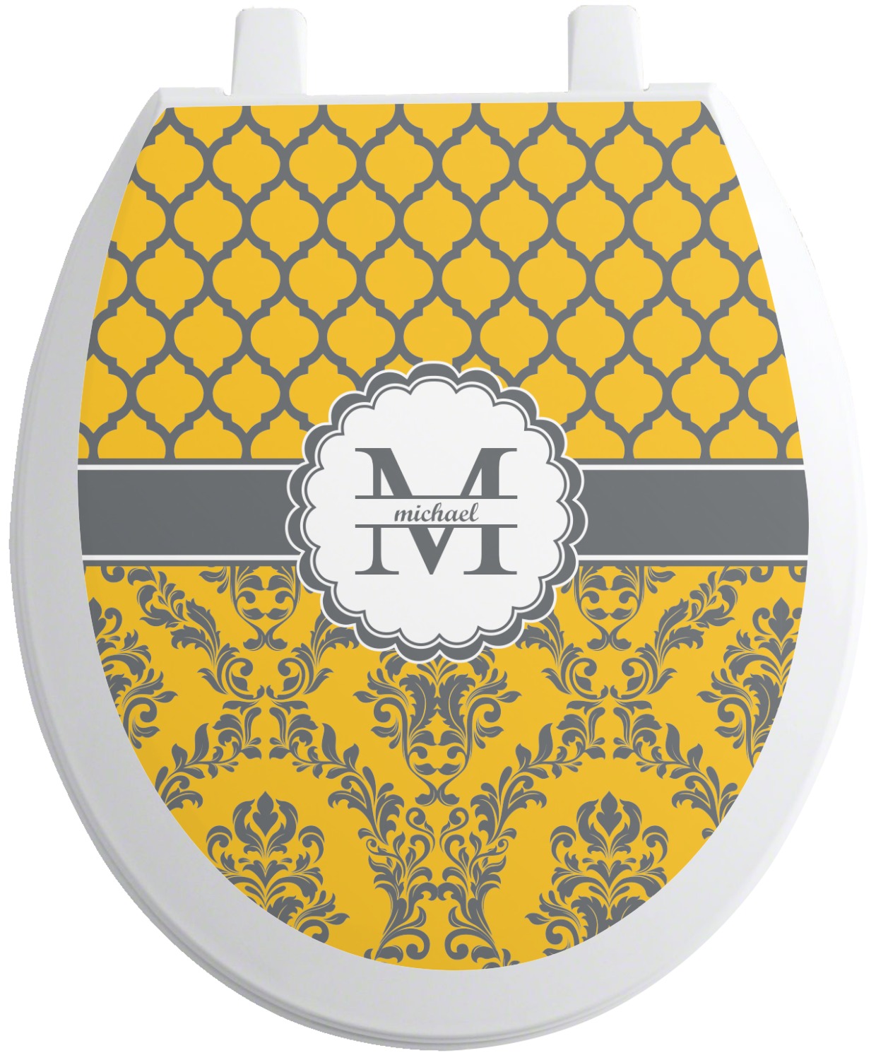 Damask & Moroccan Toilet Seat Decal Round (Personalized) YouCustomizeIt