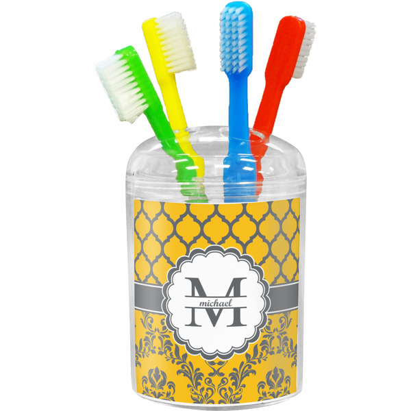 Custom Damask & Moroccan Toothbrush Holder (Personalized)