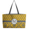 Damask & Moroccan Tote w/Black Handles - Front View