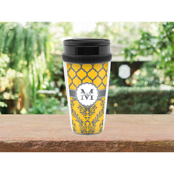 Damask & Moroccan Travel Mug Lifestyle (Personalized)