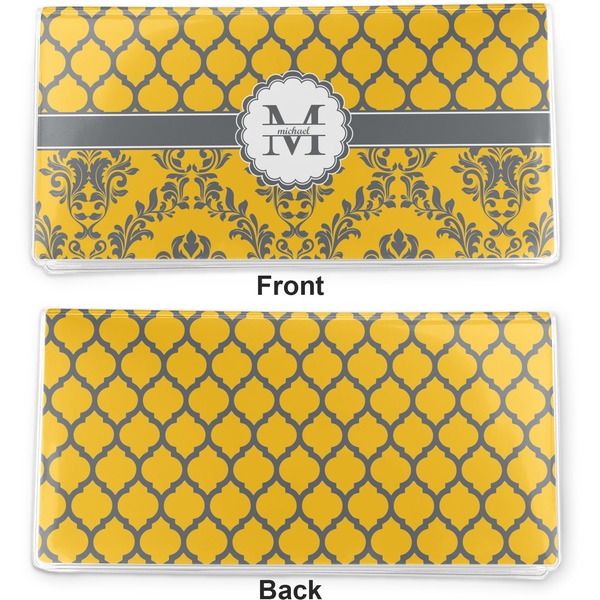 Damask & Moroccan Vinyl Check Book Cover - Front and Back