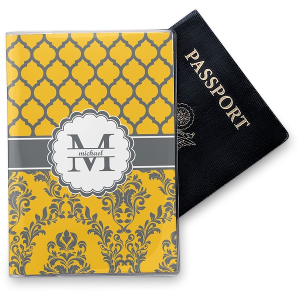 Custom Damask & Moroccan Vinyl Passport Holder (Personalized)