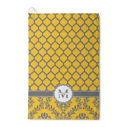 Damask & Moroccan Waffle Weave Golf Towel (Personalized)