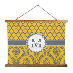Damask & Moroccan Wall Hanging Tapestry - Wide (Personalized)