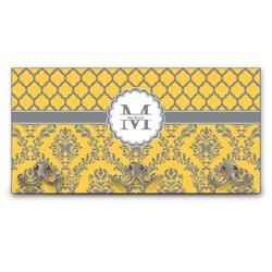 Damask & Moroccan Wall Mounted Coat Rack (Personalized)