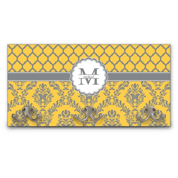 Custom Damask & Moroccan Wall Mounted Coat Rack (Personalized)