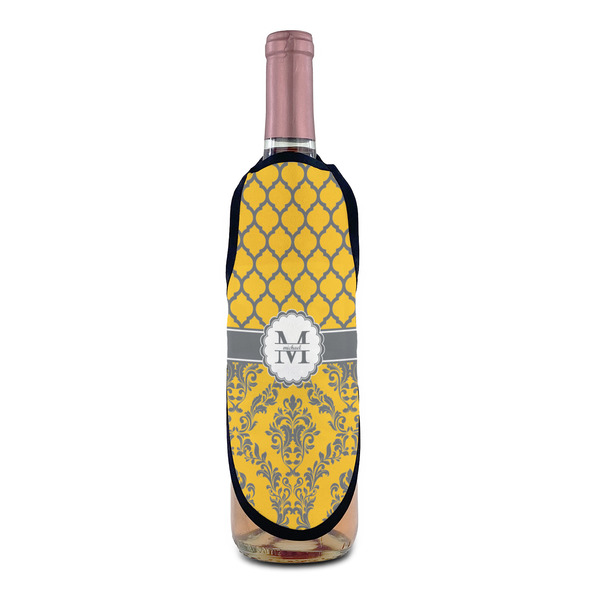 Damask & Moroccan Wine Bottle Apron - IN CONTEXT